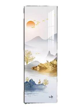 现代轻奢玄关装饰画客厅柱子竖版细长条入户进门走廊过道墙壁挂画
