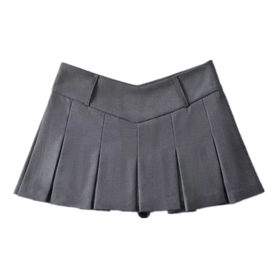 High waist slimming pleated skirt女式高腰显瘦百褶裙A字半身裙