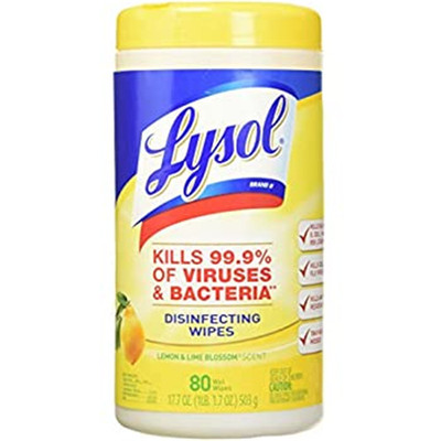 lysol柠檬柑橘香型湿纸巾