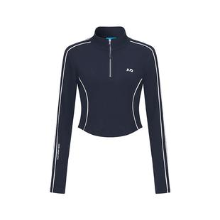 AO澳网运动卫衣外套女美式修身短款上衣25春季新款拉链针织套头衫