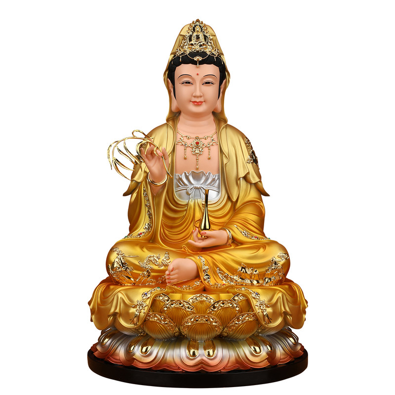普陀山南海观音菩萨家用供奉树脂装饰摆件