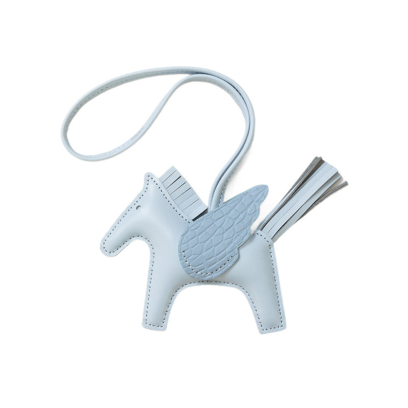 羊皮拼鳄鱼皮翅膀小飞马包挂件