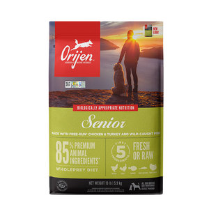 【官方旗舰】Orijen渴望老年犬狗粮进口全价无谷天然2/6/11.4kg