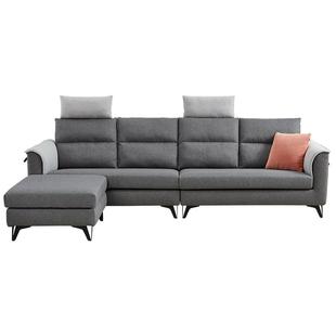 全友家居北欧布艺沙发仿棉麻客厅租房家具小户型三人位豆腐块沙发