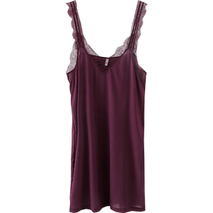 真丝弹力雪纺蕾丝性感吊带睡裙女夏季2023新款睡衣