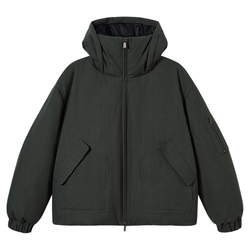 PSO Brand 男装女装高领保暖工装连帽短款男士羽绒服冬季防寒外套