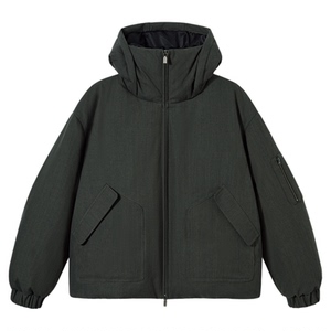 PSO Brand 男装女装高领保暖工装连帽短款男士羽绒服冬季防寒外套