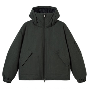 PSO Brand 男装女装高领保暖工装连帽短款男士羽绒服冬季防寒外套
