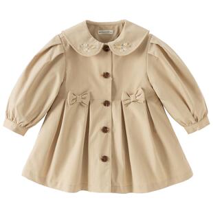 戴维贝拉女童风衣新款儿童公主外套2026春装宝宝外出防水A类衣服