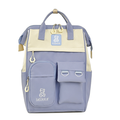撞色大容量书包女生双肩包