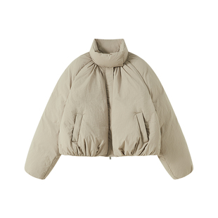CROWNLESS未冕25秋冬新蓬松90白鹅绒松弛廓形立领泡芙短款羽绒服