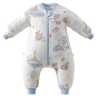 贝肽斯[肽柔]婴儿睡袋分腿秋冬款宝宝纯棉儿童恒温防踢被四季通用