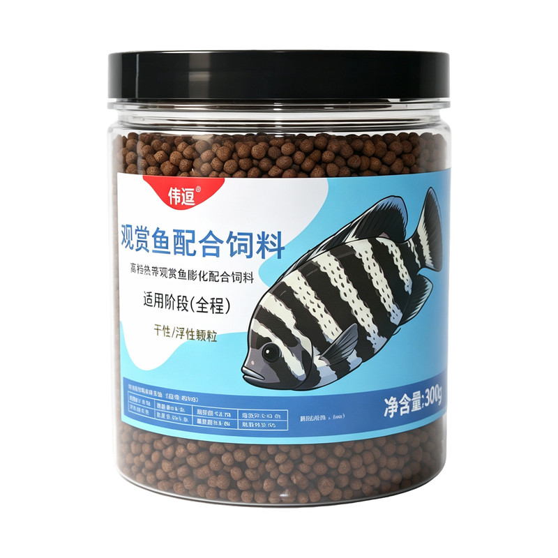 鱼食十间鱼饲料德州豹红魔鬼幻彩罗汉鱼慈雕鱼专用上浮型增艳鱼粮
