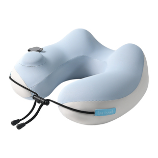 按压充气枕便携护颈u型枕旅行冰丝颈枕飞机高铁睡觉脖枕颈椎头枕
