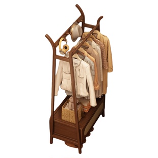 衣帽架床头柜一体家用小户型小窄卧室床头边夹缝专用挂衣架置物架