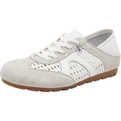 百思图夏季真皮内增高德训女鞋