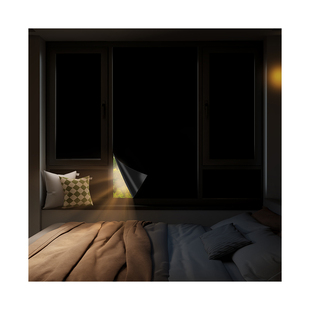 全遮光玻璃贴纸窗户遮阳挡光贴膜加厚防窥膜防走光不透光黑膜