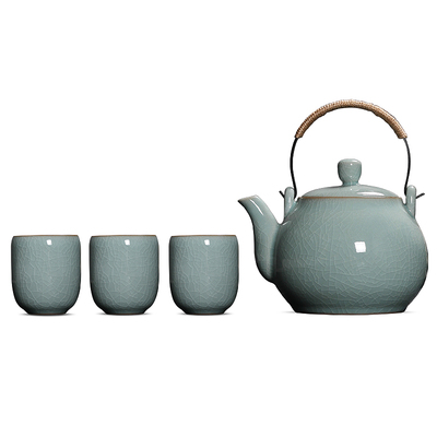 青瓷提梁壶功夫茶具套装