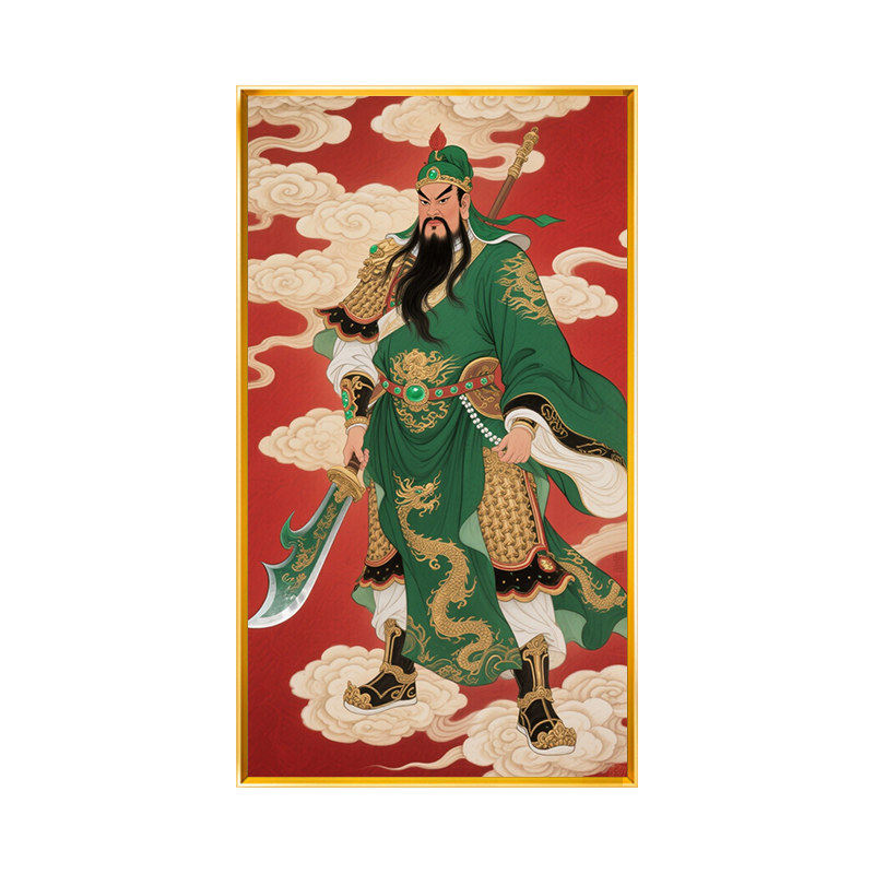 国风人物关公十字绣2026新款自己手工线绣武将招财关羽印花全绣