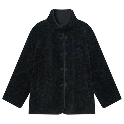 COVERINS羊毛绒两面穿环保仿皮毛一体外套女2025冬新款CC35510170