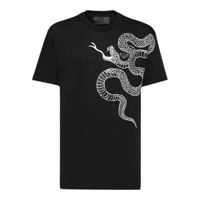 PHILIPP PLEIN 2026年夏季男士Snake装饰圆领短袖T恤