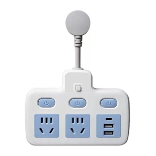 纯铜插座转换器独立开关小夜灯家用一转多位插孔排插接线板带USB