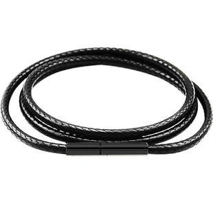 黑色扣项链绳黑色皮绳蜡绳吊坠绳金吊坠翡翠玉挂绳首饰绳子男女