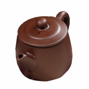 正宗紫砂壶 功夫茶壶圆肚螺纹壶泥壶半手工潮汕茶壶厂家茶具120ml