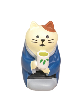 日式和风猫咪茶艺师治愈装饰摆件