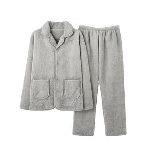 珊瑚绒睡衣男款冬季加厚加绒保暖大码秋冬天长毛绒家居服冬款套装