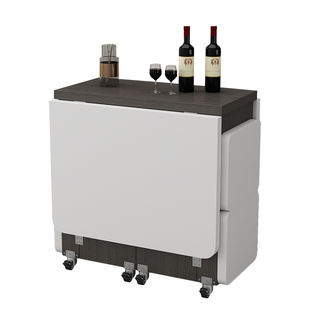 家用折叠餐桌可移动伸缩桌椅组合小户型多功能超薄省空间吃饭桌子