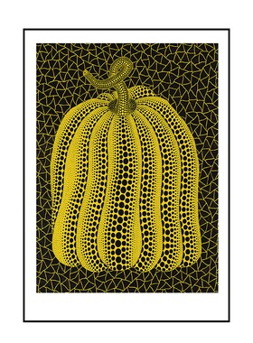 草间弥生挂画波点波普风日本画家粉色绿色橙色金色南瓜装饰画现代