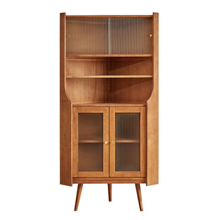 餐边三角柜墙角柜全实木拐角置物架客厅角落柜书柜转角酒柜靠墙