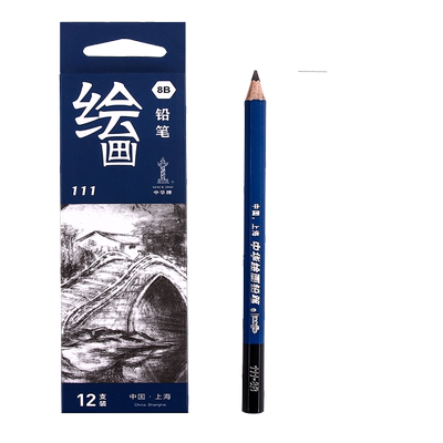 正品中华牌素描绘画铅笔HB2B小学生用初学者绘图画画4B6B专业铅笔8B 10B12B美术专用粗杆2比铅笔画画套装