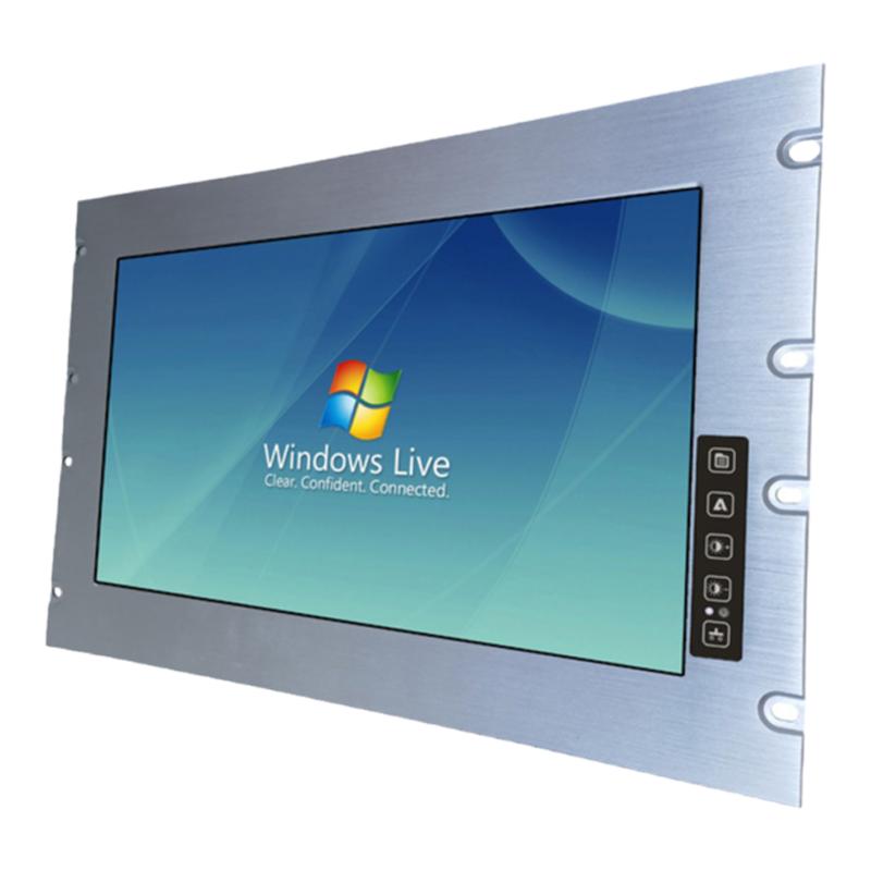 17.3寸宽屏6U上架式机架式机柜工业触摸显示器HDMI/VGA医疗监视屏