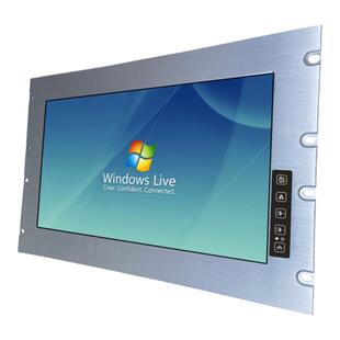 17.3寸宽屏6U上架式机架式机柜工业触摸显示器HDMI/VGA医疗监视屏