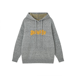 INXX Standby 慵懒风连帽毛衣男纯色提花宽松休闲针织衫帽衫女