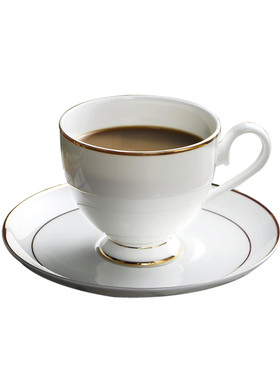 金边简约骨瓷下午茶logo咖啡杯