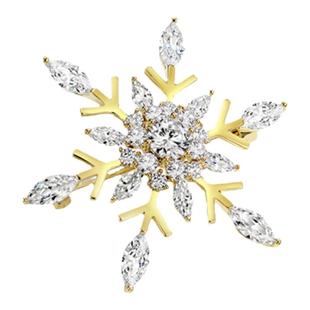 新光饰品高档锆石雪花胸针别针扣西服大衣配饰气质百搭韩国时尚女