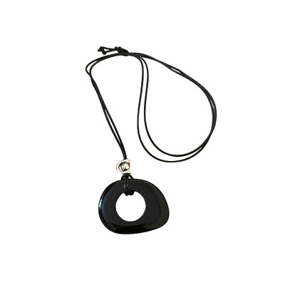 毛衣链圆环吊坠挂绳项链