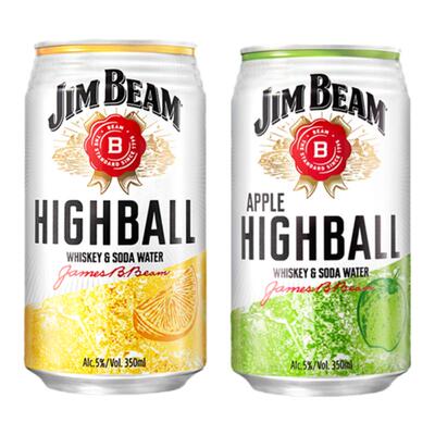 金宾嗨棒波本威士忌 配制酒 整箱24罐柠檬苹果味