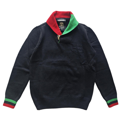 HYDROGEN男士撞色拼领针织毛衣