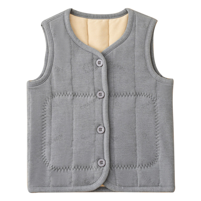 儿童马甲蓄热保暖男童女童冬装打底加绒加厚背心内穿坎肩校服神器