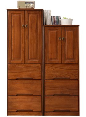 实木质大容量客厅带门储物柜子