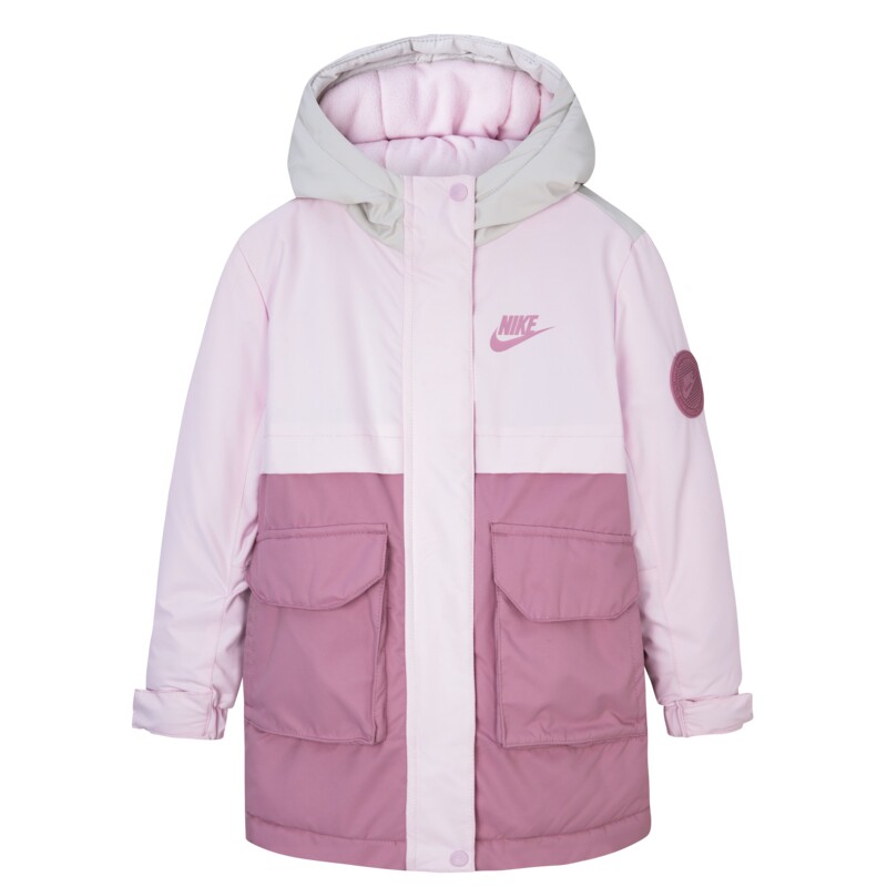 Nike童装儿童棉服女童防风外套2025冬季小童抗寒棉衣厚NY2242050