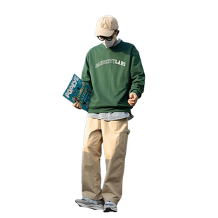 Radiohead墨绿色圆领卫衣男宽松春秋流行时尚上衣套头衫简约春装