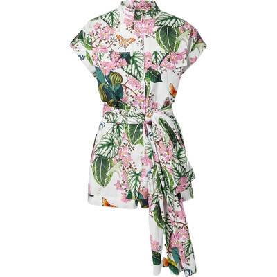 Oscar de la Renta 春夏女棉质混纺连体短裤休闲裤