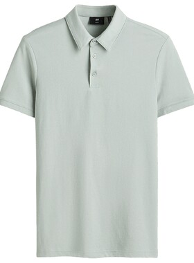 HM男装Polo衫夏简约休闲凉感COOLMAX®透气合身短袖衫T恤0967154