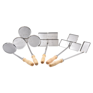 锅巴模子不锈钢油墩子模具单个木手柄糯米花生饼勺子一体圆形方形