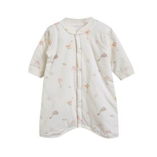 婴儿睡衣小月龄春秋冬季防踢被保暖睡袋睡袍宝宝夹棉连体衣服春装